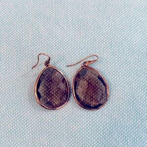 Stella & Dot Brown Teardrop Earrings